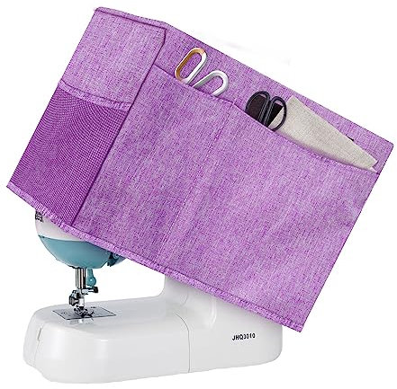 Boczif Nähmaschinen-Schutzhülle mit Aufbewahrungstaschen, Nähmaschinen-Staubschutz Kompatibel mit den meisten Singer Brother-Maschinen und Zubehör（lila）