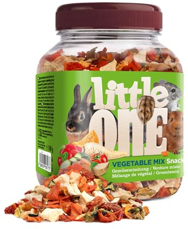Little One VEGETABLE MIX Snack | 140 g | Alimento complementare per roditori e conigli nani | Miscela composta da sette tipi di verdure essiccate