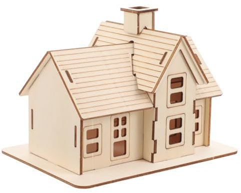 Toyvian Puzzle De Cabane en Rondins 3D Maison De Noël en Bois Villa Faite À La Main pour Adultes