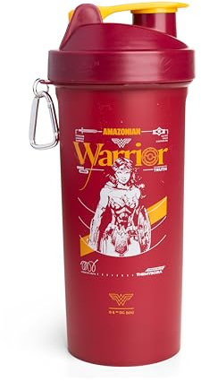 Smartshake Protein Shaker Bottle for Protein Mixes - 33 oz | Leak Proof Shaker Cups for Protein Shakes | Blender Bottle Shaker | Protein Shaker Bottle Pack | BPA Free Shaker – Wonder Women Logo