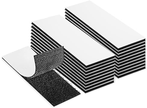 Anei Lot de 20 Bandes auto-adhésives extra fortes double face NdIndustrie Rectangle Adhésif Double Face Noir Puissant Réutilisable (30mmx10cm)
