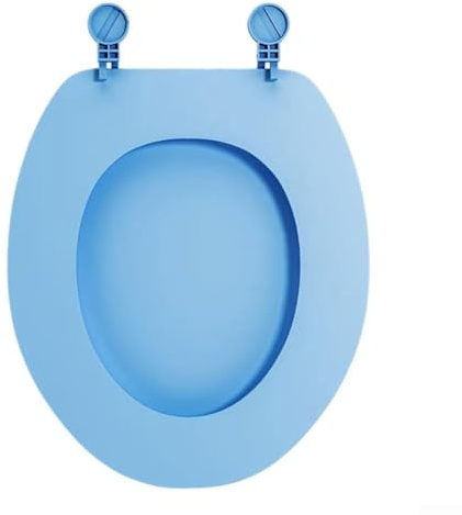 Siège de toilette robuste en forme de U avec fermeture douce pour une utilisation silencieuse, pour les installations de salle de bain standard (type O bleu)