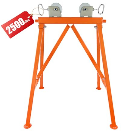 Alwelkee, supporto per tubi con rullo, regolabile in altezza, capacità 1134 kg, acciaio resistente