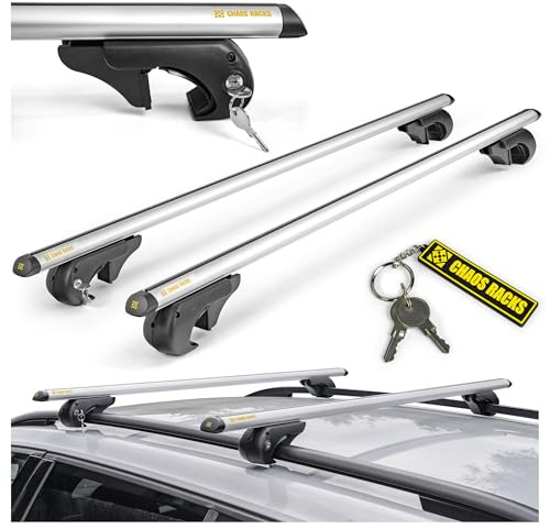 CHAOS RACKS | Universale Portapacchi da Tetto per Barre Longitudinali Aperte; Barre Portatutto | Trasporta in Sicurezza Box da Tetto, Portabici | Struttura Leggera e Resistente in Alluminio | 135 cm