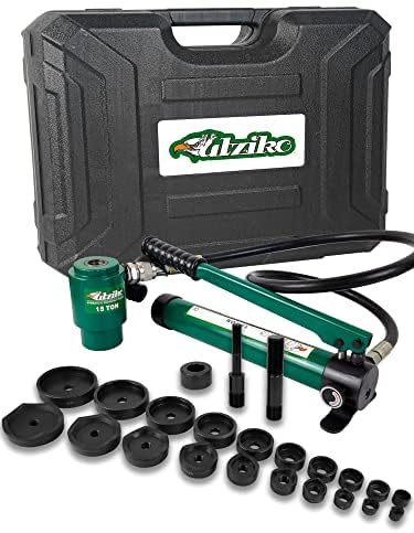 UTZIKO SYK-15 15 Ton Heavy Duty Hydraulic Knockout Punch Kit 1/2–4 Inch Type D Punch & Die Set with Step Drill Bit, Professional Grade Tool for Electricians & Industrial Electrical Panels