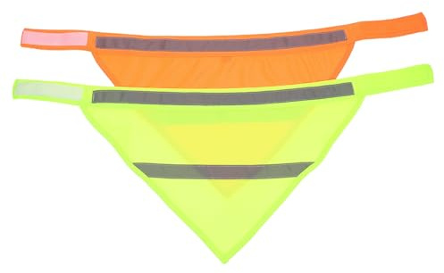 jojofuny Lot de 2 Bandanas Réfléchissants pour Chiens Foulards de Sécurité Bandes Réfléchissantes Tissu Doux et Respirant Accessoire pour Promenades Nocturnes Couleur Couleur Aléatoire