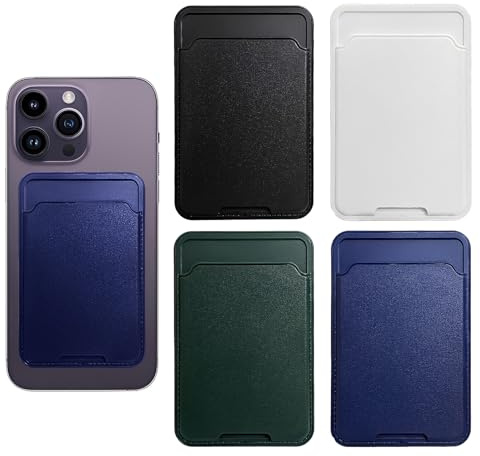 JYXNU 4 Pezzi Porta carte di credito per Cellulare, Portafoglio per Smartphone, Porta Carte per Cellulare Adesivo Portafoglio, Wallet per Cellulare da incollare - Taschino Autoadesivo per Cover