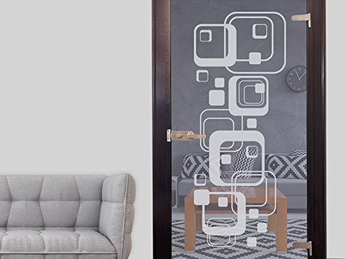 GRAZDesign Glastüren Aufkleber Retro für Türen & Duschkabinen aus Fensterfolie für Bad, Küche, Wohnzimmer in Silbergrau - 102x40cm / Silber