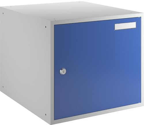 Quipo | Casier verrouillable | h x l x p 350 x 400 x 450 mm | porte en tôle pleine | gris clair/bleu gentiane
