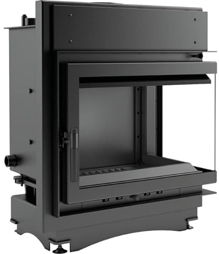 KRATKI Maja Eckkamin 8 kW 80 x 67,5 cm– Holzkamin mit Warmwasserbereiter & Wärmetauscher - BImSchV 2-konform, energieeffizient & platzsparend - 80% Wirkungsgrad, Moderne Stahl-Gusseisen-Konstruktion