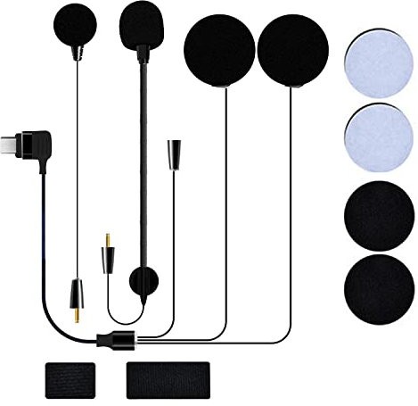 FODSPORTS M1-S Pro Auriculares Intercomunicador Moto Bluetooth para Motocicletas, 2000M Auriculares Manos Libres para Casco Moto, Impermeabilidad (1 * Hard Microphone Kopfhörer)