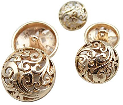 Ruluti 10pcs Bouton Vêtements 15mm, Rétro Creux Bouton À Coudre Ronde en Forme De Bouton en Métal pour Hommes Femmes Blazer, Manteau, Uniforme, Chemise, Veste De Costume