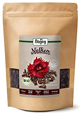 Biojoy Clavos de olor Ecológicos (500 g), secados y enteros, apto para té y cocinando (Syzygium aromaticum)