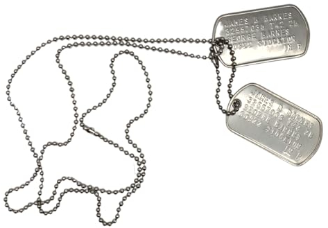 James Bucky Barnes Militär-Erkennungsmarke aus Edelstahl, Kugelkette im Lieferumfang enthalten