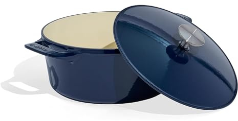 Made In Cookware - Dutch Oven 5.5 Quart - Blue - Enameled Cast Iron - Exceptional Heat Retention & Durability - Professional Cookware - Crafted in France - Induction Compatible