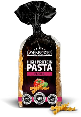 Layenberger High Protein Pasta Fusilli - Eiweiß-Nudeln, 30% Weizen-Protein, Ballaststoffe, vegan Single Pack (1x 250 g)