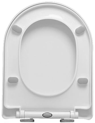 Flipped Warmth Copriwater Universale, Tavoletta Wc A Forma Di D, Coperchio Water Con Chiusura Ammortizzata E Funzione Di Sgancio Rapido, Cerniera Superiore Fissa, Asse Wc Bianco