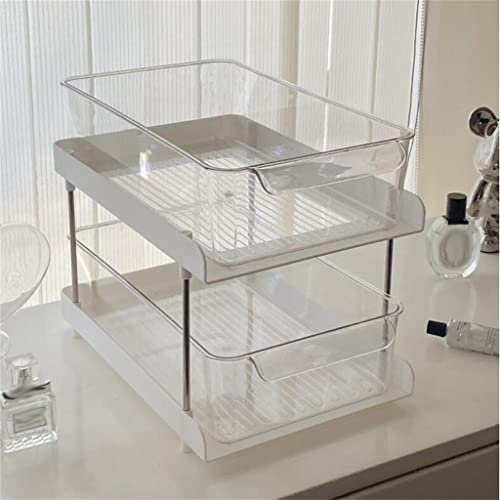MWUCAIXIA Drawer Storage Box Skin Care Products Double-Layer Shelf Bathroom Countertop Shelf Toilet Washstand Costics (D Double layer)