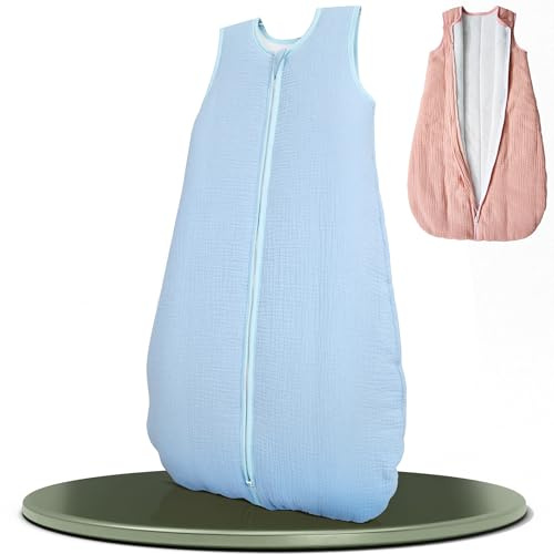 KUNU - Sacco nanna per bambini (2 TOG, 60 cm, tessuto in chiffon organico, morbido per la pelle, fino a circa 3 mesi, sacco a pelo per tutto l'anno, facile da curare