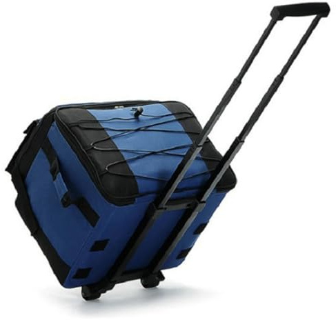 Borsa frigo da 38 litri con ruote e maniglia, borsa termica impermeabile con chiusura a cerniera pieghevole e silenziosa per spiaggia, campeggio, viaggi