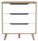 FORTE VANKKA Kommode mit 3 Schubladen, Holzwerkstoff, Planked Eiche / Weiß, B/H/T: 80 / 86,3 / 42 cm