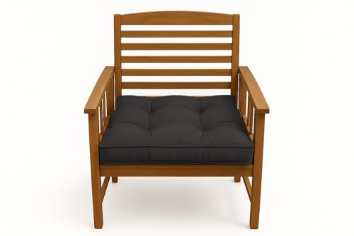 chilly pilley Cuscino Per Sedia Con Manico Cuscino Da Giardino Cuscino Trapuntato Per Sedia Ampia Scelta Di Colori E Dimensioni (50 X 50, Nero)