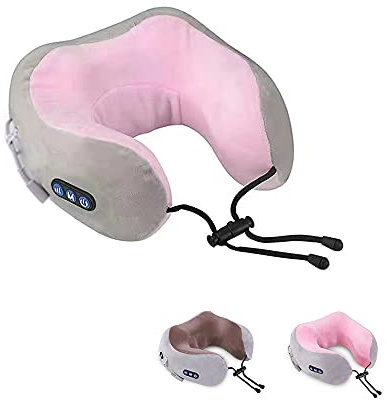 Almohada de Masaje Cuello para Alivio de Dolor Cervical. Masajeador Cervical Eléctrico Recargable por USB. Almohada de Masaje en Forma de U para la casa, oficina, viajes.