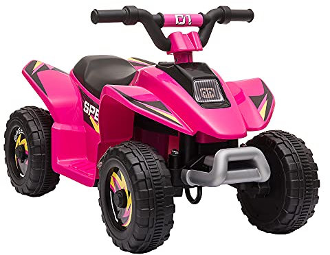 HOMCOM 6V Kids Electric Ride on Car All Terrain Vehicle Toy Quad Bike w/Forward Reverse Functions Toddlers for 18-36 Months Old Pink