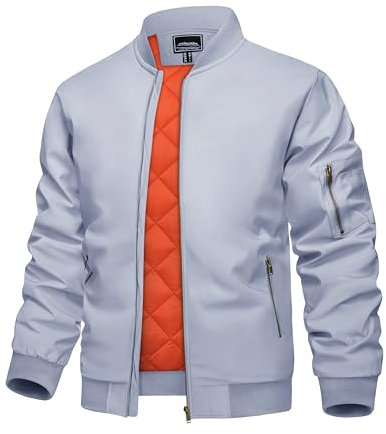 KEFITEVD Softshell-Jacke für Männer Winter-Bomberjacke Klassische Wintersportjacke Varsity Baseball-Jacke