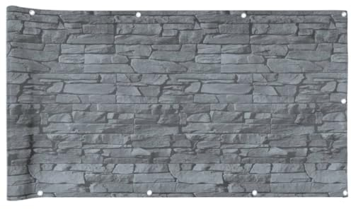 vidaXL Garten Sichtschutz, Sichtschutzmatte mit Aluminiumösen, Windschutz für Außenbereich, Zaunblende Sichtschutzstreifen, Leistenstein-Optik Grün PVC