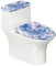 Biyejit Marmor-Schmetterling-WC-Deckelbezug-Set, rutschfester Toiletten-Tankschutz mit elastischem Rand, staubdicht, WC-Deckel-Pads für Zuhause, Hotel, Dekoration