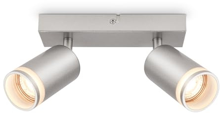 Briloner - Lampada da soffitto, orientabile, plafoniera, lampada, lampada da soggiorno, lampada da camera da letto, da cucina, faretto da soffitto, 20 cm, cromo opaco