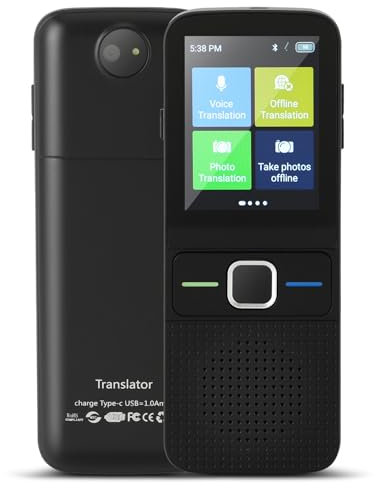 Sprachübersetzer-Gerät, unterstützt 138 Sprachen Online-Übersetzung, Offline-Instant-AI-Fotoübersetzungsgerät, Echtzeit-Sprachübersetzungsgerät für Reisen Lernen (T10)