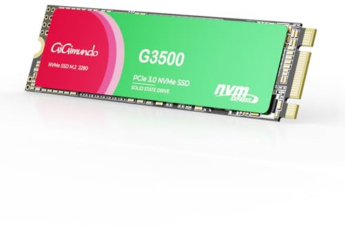 GiGimundo G3500 256GB M.2 PCIe Gen 3.0x4 NVMe SSD 2280 - Max 2500MB/s in lettura, 1800MB/s in scrittura, prestazioni elevatissime per giocatori e creativi, 500MB/s