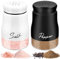 MINISOISO Saliera e Pepiera Set, 2 Pezzi 120ml Sale e Pepe in Vetro con Coperchio in Acciaio Inossidabile, Saliera da Tavola, Sale e Pepe Set in Vetro per Cucina, Barbecue, Ristorante