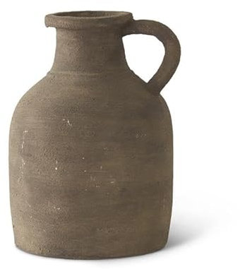 K&K Interiors Brocca in terracotta testurizzata marrone chiaro, 32 cm