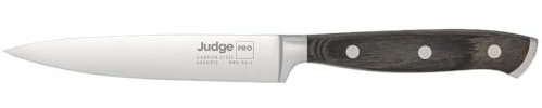 Judge Pro 12cm/5 Utility Knife - High-Grade Carbon Stainless Steel Blade, Dishwasher Safe, Hard-Wearing Wood Handle, Easy to Sharpen