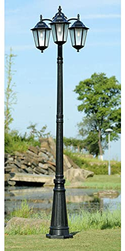 Farola Vintage para Exteriores, farola de 3 Luces, de Aluminio Fundido, Resistente al Agua, para jardín, Entrada de vehículos.