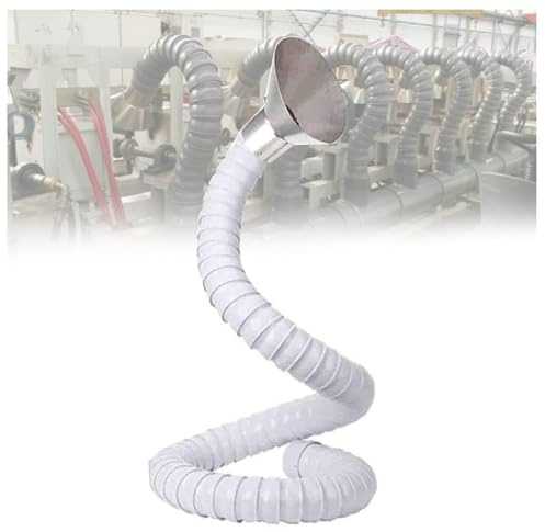 Stainless Steel Fume Hood,3FT Flexible Smoke Extraction Hose, 160mm Plastic Air Duct with Hood for Effective Soldering Fume & Welding Dust Removal, Ideal for Air & Dust Extraction Systems