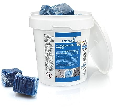 kör4u Wasserkastenwürfel – 10 blaue WC-Tabs, frisch, selbstaktive Reinigung gegen Kalk & Ablagerungen, umweltfreundlich & biologisch abbaubar