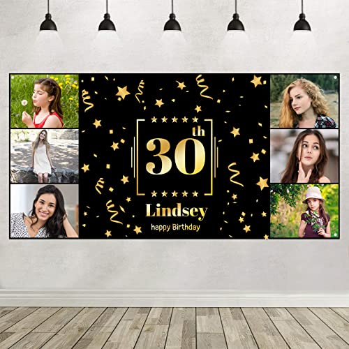 Personalisiertes Geburtstagsbanner Foto, Personalisiertes Geburtstagsbanner, Foto Geburtstagsposter, Personalisiert für Kinder Baby Erwachsene, Individuelle Geburtstagsfeier - 180 x 90 cm