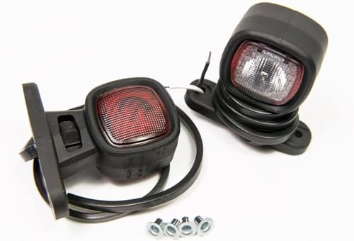 2 x LED Umrissleuchte Begrenzungsleuchte kleine Positionsleuchte 12-24V, 2 Farben: weiß, rot, für LKW PKW Anhänger, Trailer, Wohnwagen usw.