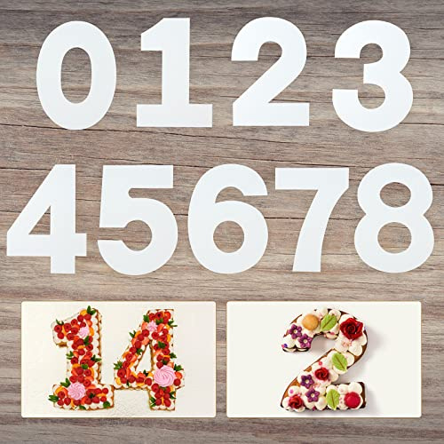 Ysimple 9Pcs 8 Inch Number Cake Stencils, 0-8 Baking Stencils Template Set | Reusable Number Cake Mould, for DIY Cakes Cookies Pastry, Wedding Birthday Anniversary Christmas Wedding Birthday Party