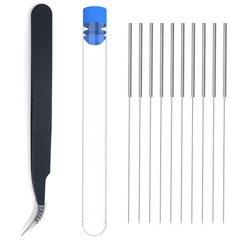 Kit de Nettoyage pour Imprimante 3D,Aiguilles de Nettoyage de Buse Imprimante 3D,Buses d'aiguille de Nettoyage,10PCS 0.4mm,Buses en Acier Inoxydable