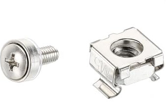 PATIKIL Rack Montage Käfigmuttern M5x10mm Montage Schrauben Eisen Vernickelt für Server Rack Schränke mit Unterlegscheiben Silberton 20 Set