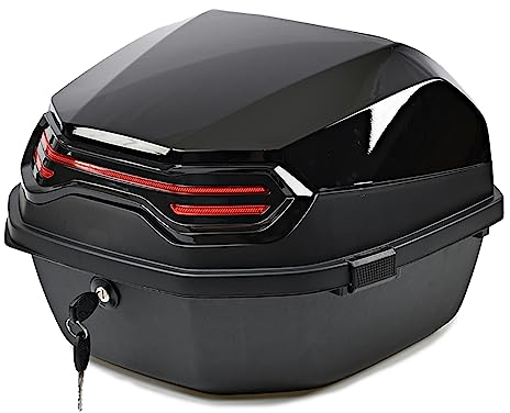 WYZCHDM Motorradkoffer Top Case 35L Motorrad Topcase, Universal Top Box wasserdichte Motorrad Heckbox, Abschließbar Aufbewahrungskoffer Mit Reflektierend, Für Roller Motorrad Mofa & Quad A