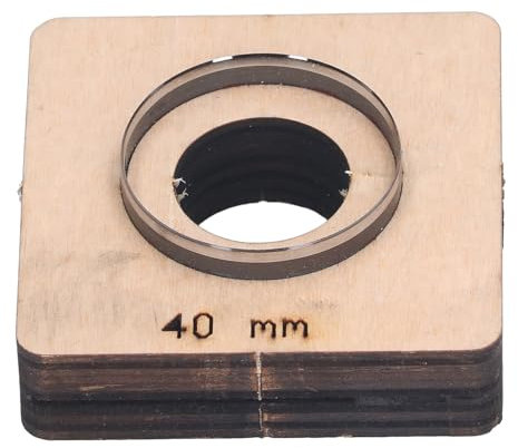 BORDSTRACT Troquel de corte de cuero redondo, base de madera, aleación de acero, cortador transversal de cuero para procesamiento de bricolaje, 40 mm de diámetro