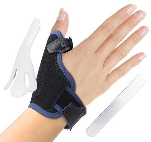 Sport Daumen Stützbandage, Trigger Daumenorthese, Daumenstütze, Verstellbare Daumenschiene mit 4,5 m Bandage, Daumen und Handgelenk Stabilisator für Arthritis Sehnenentzündung Karpaltunnelsyndrom