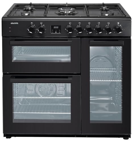 electriQ 90cm Triple Cavity Range Cooker - Black