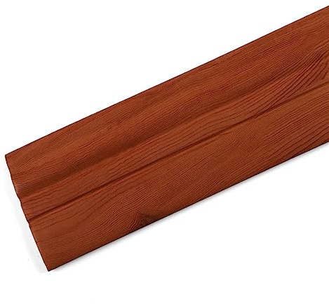 Självhäftande väggkantremsa, Flexibel fotlist, skala och sticka gummilister, härdad självhäftande stolskena, 4 tum(Brown Woodgrain)